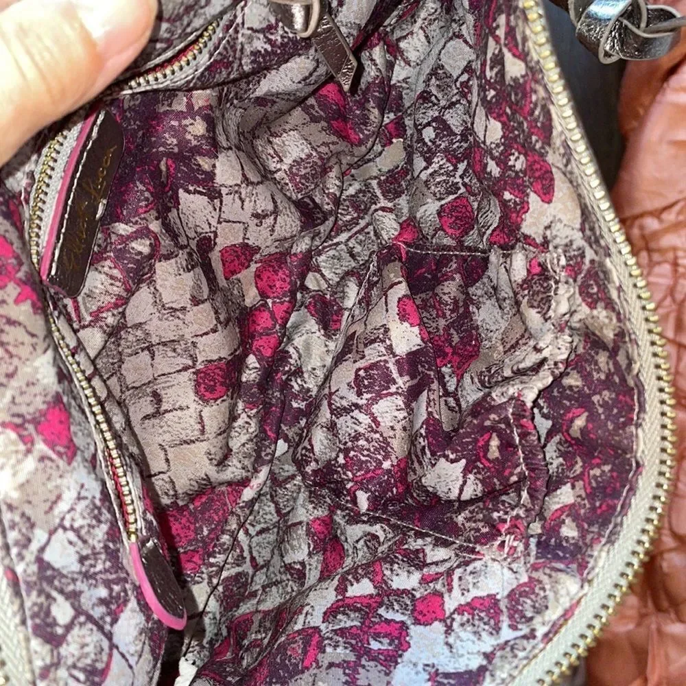 Elliott Lucca‎ gold, silver & bronze woven clutch purse